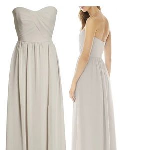 Strapless Georgette A-Line Gown, Oyster, Size 8